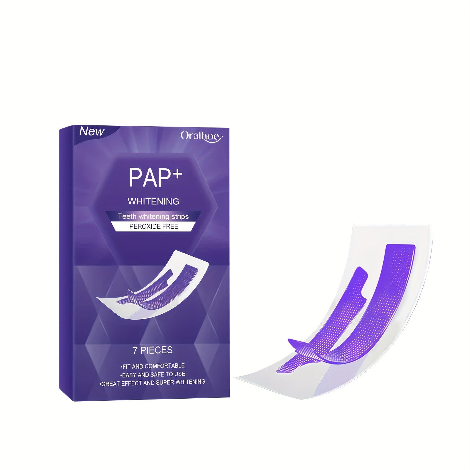 Teeth Whitening Strips – Fast Whitening PAP+ Formula (No Peroxide, Safe & Effective)