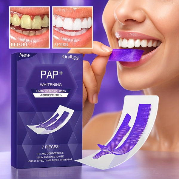 Teeth Whitening Strips – Fast Whitening PAP+ Formula (No Peroxide, Safe & Effective)