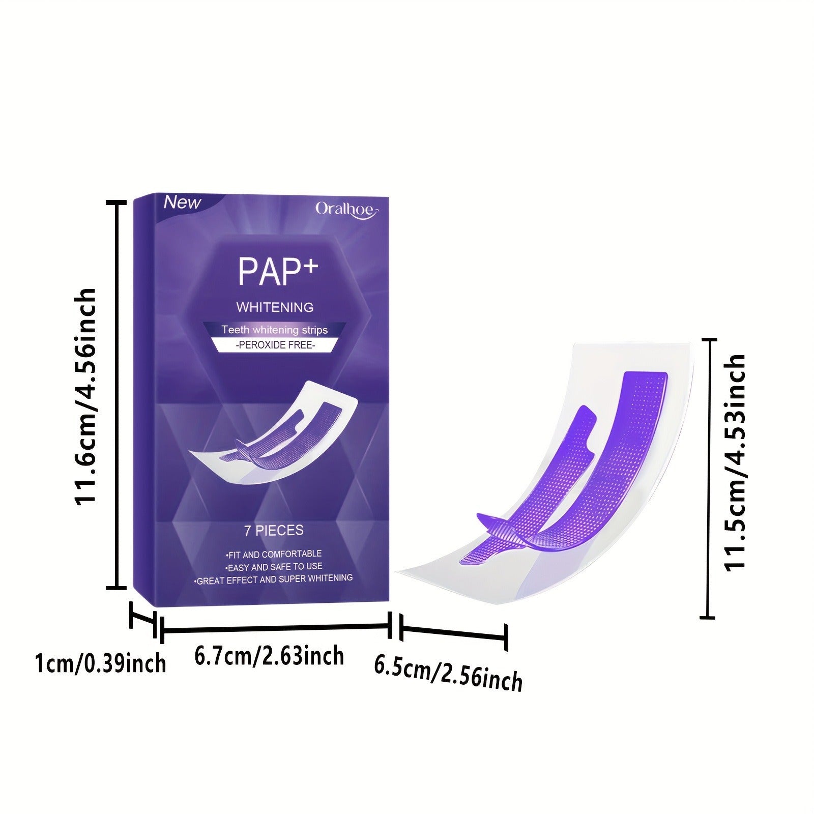 Teeth Whitening Strips – Fast Whitening PAP+ Formula (No Peroxide, Safe & Effective)